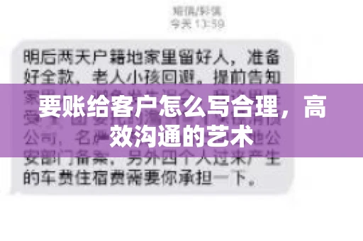 要账给客户怎么写合理，高效沟通的艺术