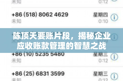 陈顶天要账片段，揭秘企业应收账款管理的智慧之战