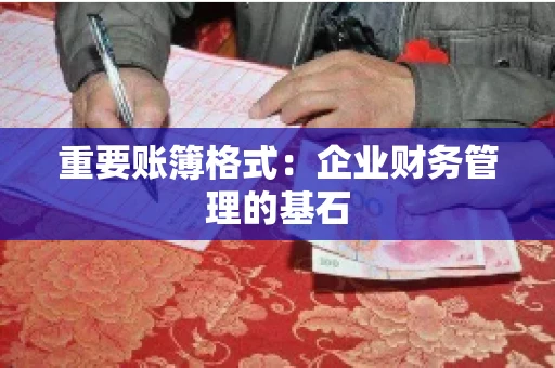 重要账簿格式：企业财务管理的基石