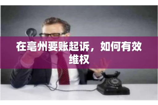 在亳州要账起诉，如何有效维权