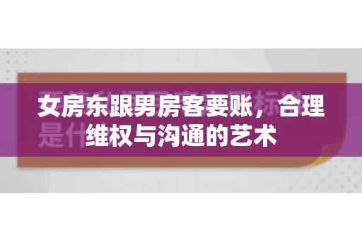 女房东跟男房客要账,合理维权与沟通的艺术 女房东跟男房客要账,合理维权与沟通的艺术